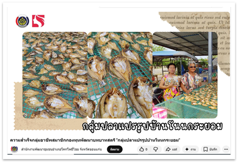 วิดีทัศน์ความสำเร็จกลุ่มอาชีพสมาชิกกองทุนพัฒนาบทบาทสตรี "กลุ่มปลาแปรรูปบ้านโนนกระยอม"