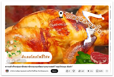 วิดีทัศน์ความสำเร็จกลุ่มอาชีพสมาชิกกองทุนพัฒนาบทบาทสตรี "กลุ่มไก่หมุน ส้มตำ"